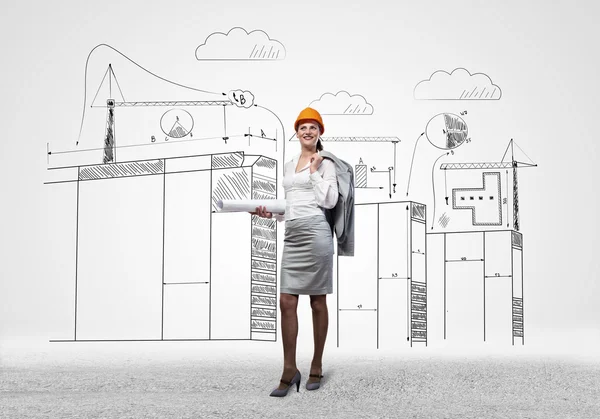 Woman architect — Stock Photo, Image