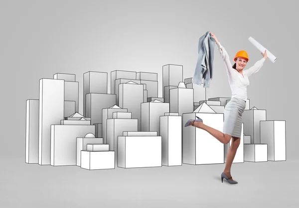 Woman architect — Stock Photo, Image