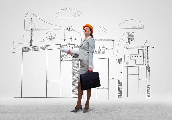 Woman architect — Stock Photo, Image