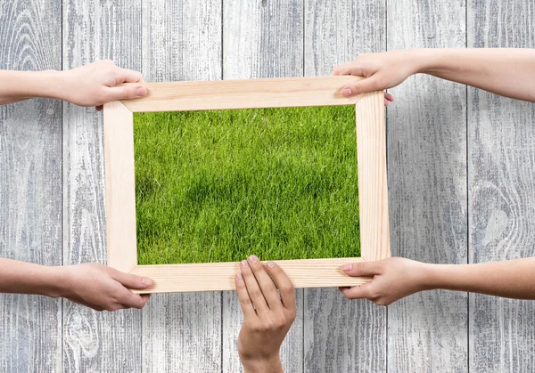 Frame met gras — Stockfoto