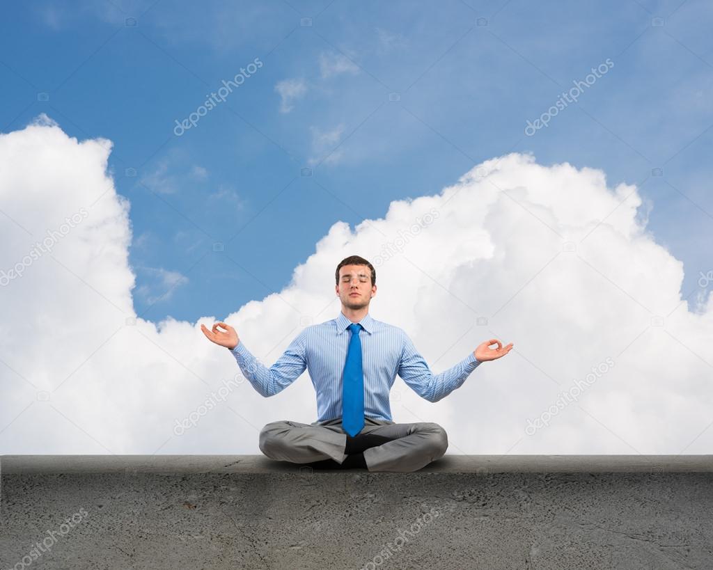 businessman meditating