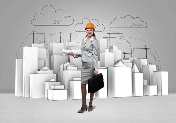 Woman architect — Stock Photo, Image