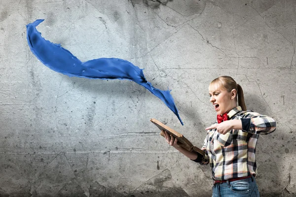 Girl with book — Stock Photo, Image