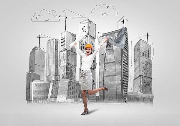 Woman architect — Stock Photo, Image