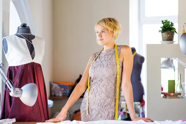 Seamstress in atelier studio — Stock Photo, Image