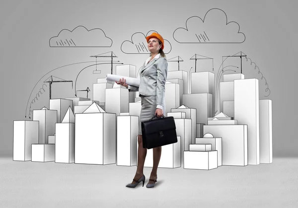 Woman architect — Stock Photo, Image