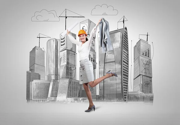 Woman architect — Stock Photo, Image