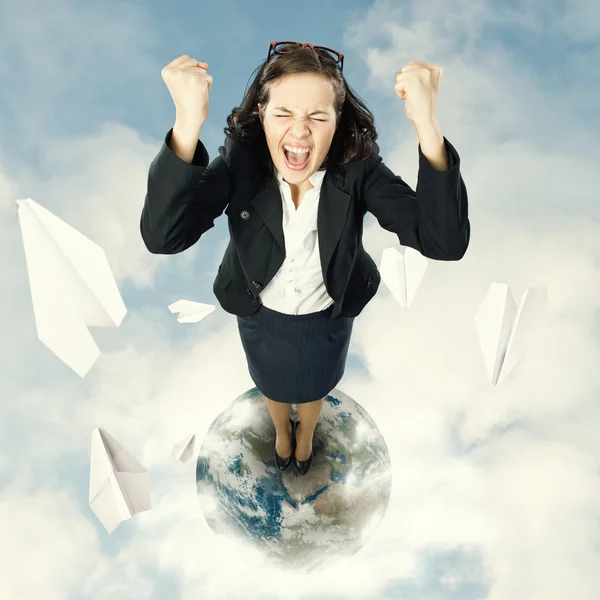 Cheerful businesswoman — Stock Photo, Image