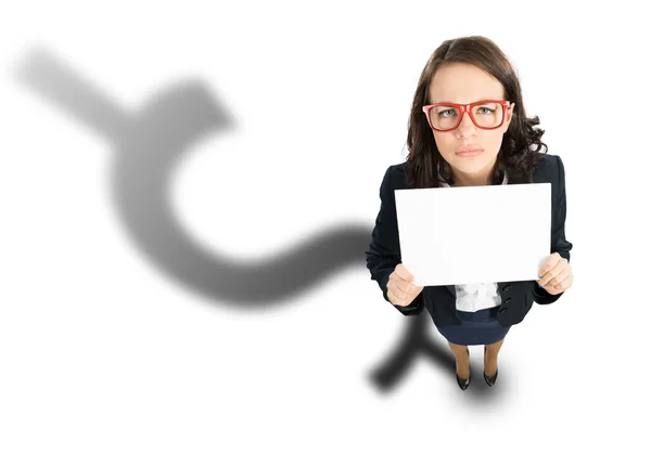 Woman presenting something — Stock Photo, Image