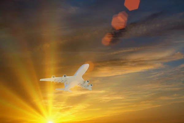 Flying airplane — Stock Photo, Image