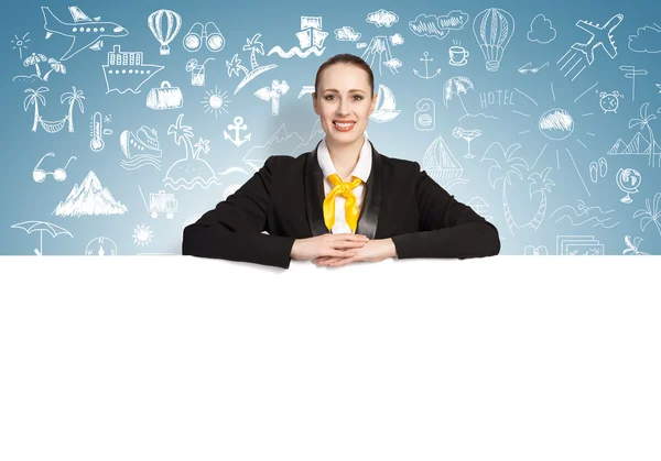 Businesswoman presenting something — Stock Photo, Image