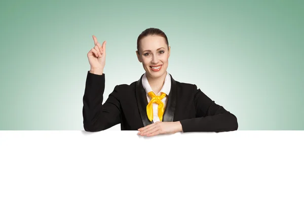 Woman presenting something — Stock Photo, Image