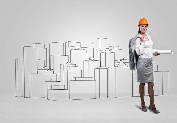 Woman architect — Stock Photo, Image