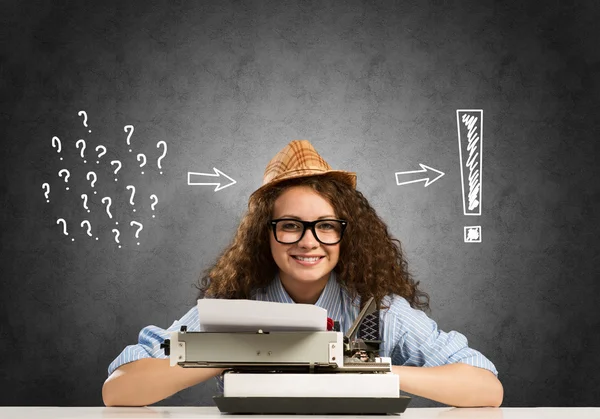 Girl writer — Stock Photo, Image