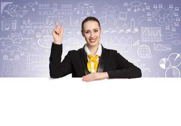 Businesswoman presenting something — Stock Photo, Image