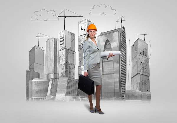 Woman architect — Stock Photo, Image