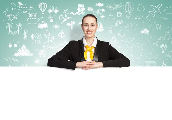 Businesswoman presenting something — Stock Photo, Image