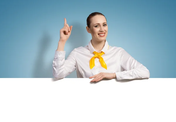 Woman presenting something — Stock Photo, Image