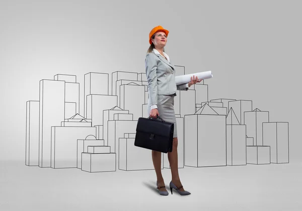 Woman architect — Stock Photo, Image