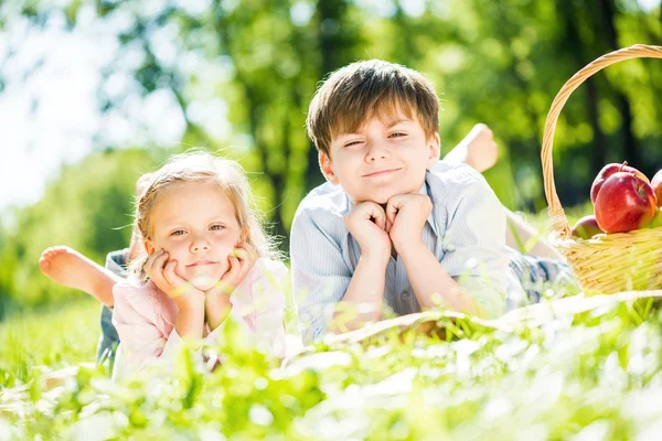 Enfants au pique-nique — Photo