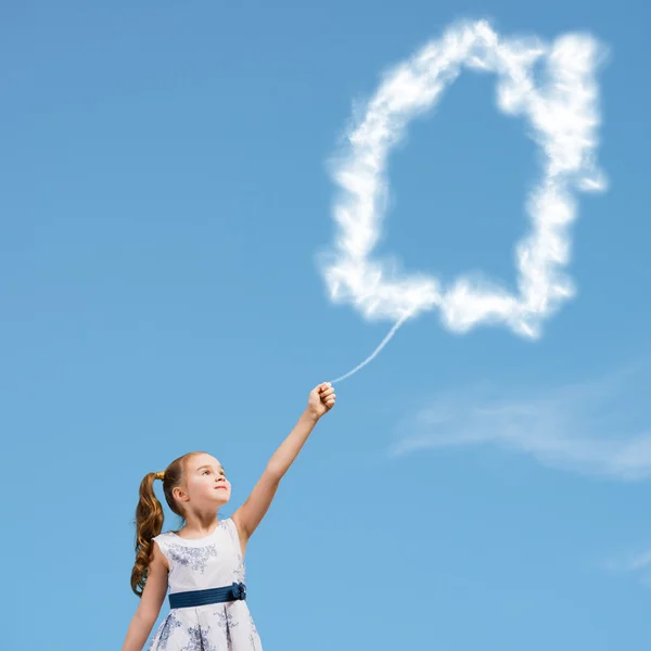 Girl with balloon — Stock Photo, Image