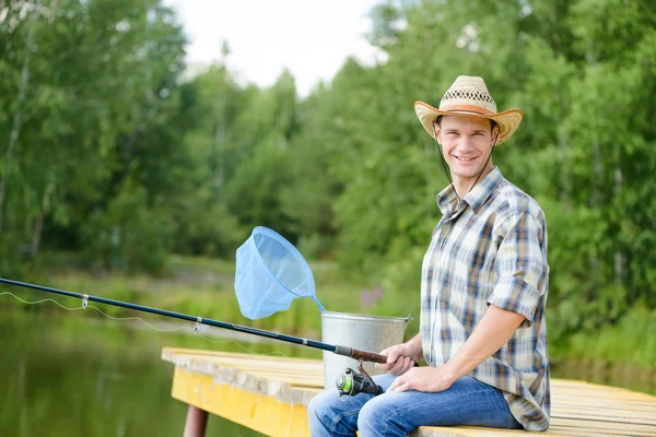 Влітку риболовля — стокове фото