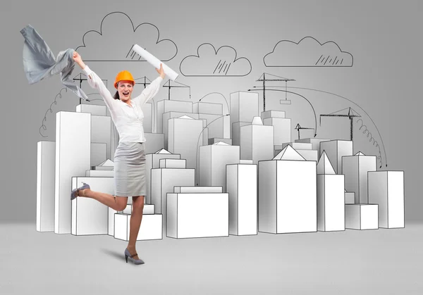 Woman architect — Stock Photo, Image