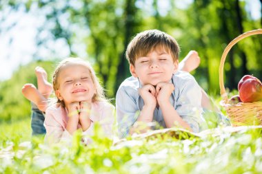 Çocuklar Parkta piknik