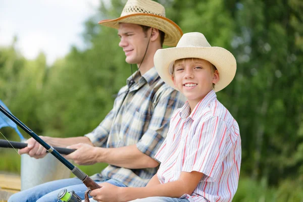 Father and son. Summer angling — Stock Photo, Image