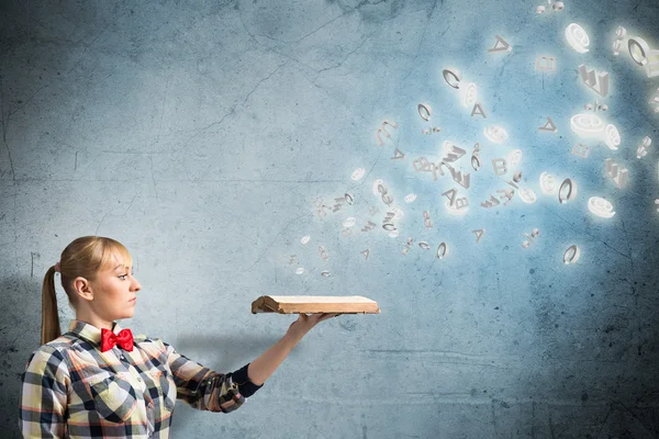 Girl with book — Stock Photo, Image