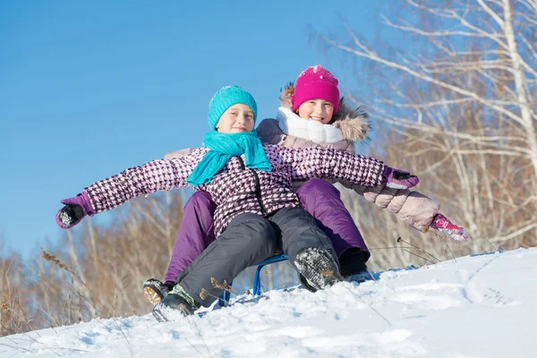 Two cute girls having fun — Stock Photo, Image