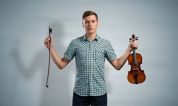 Musician with violin — Stock Photo, Image