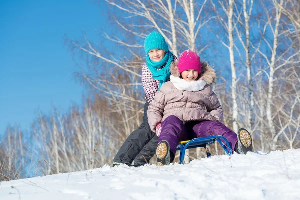 Two cute girls having fun — Stock Photo, Image