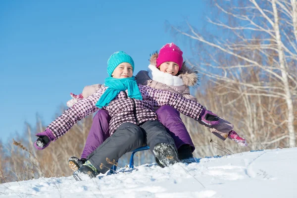 Two cute girls having fun — Stock Photo, Image