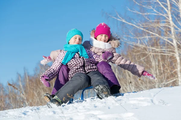 Twee leuke meisjes plezier — Stockfoto