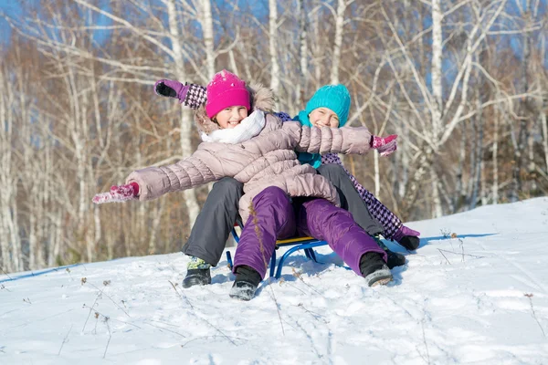 Two cute girls having fun — Stock Photo, Image