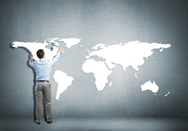 Kıta duvara yerleştirerek işadamı