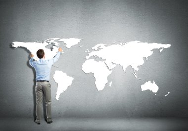 Kıta duvara yerleştirerek işadamı