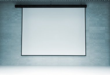 Movie theater with blank screen clipart