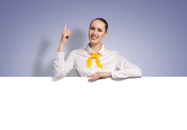 Woman presenting something — Stock Photo, Image