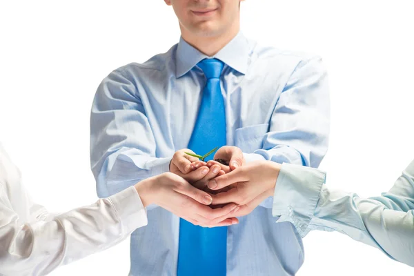 Enhet för företagare - spira i händerna — Stockfoto