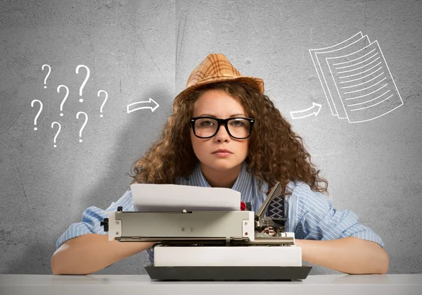 Young Girl writer — Stock Photo, Image