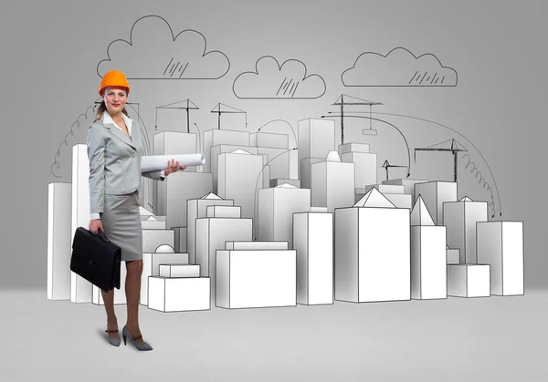 Young  Woman architect — Stock Photo, Image