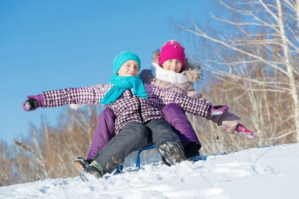 Two cute girls having fun — Stock Photo, Image