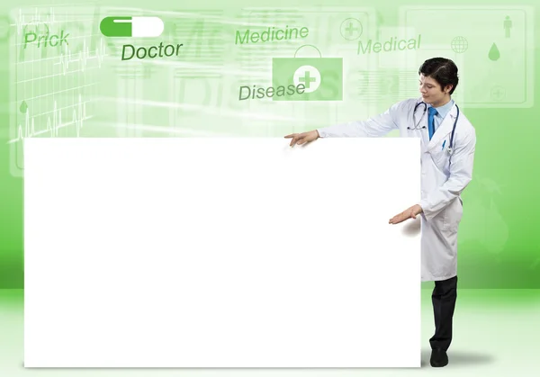 Lekarz z chorągwią — Zdjęcie stockowe