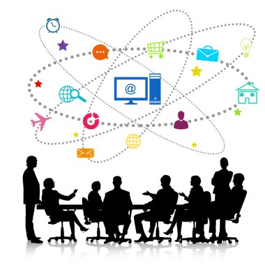 Grup iş insan siluetleri