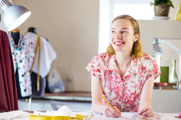 Young pretty needlewoman — Stock Photo, Image