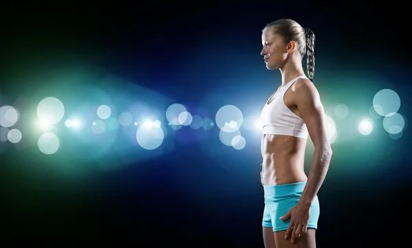 Sport woman in shorts — Stock Photo, Image