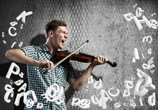 Músico tocando violino — Fotografia de Stock