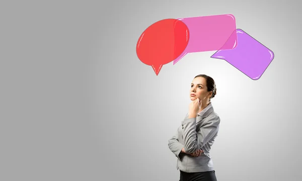 Woman thinking about something — Stock Photo, Image